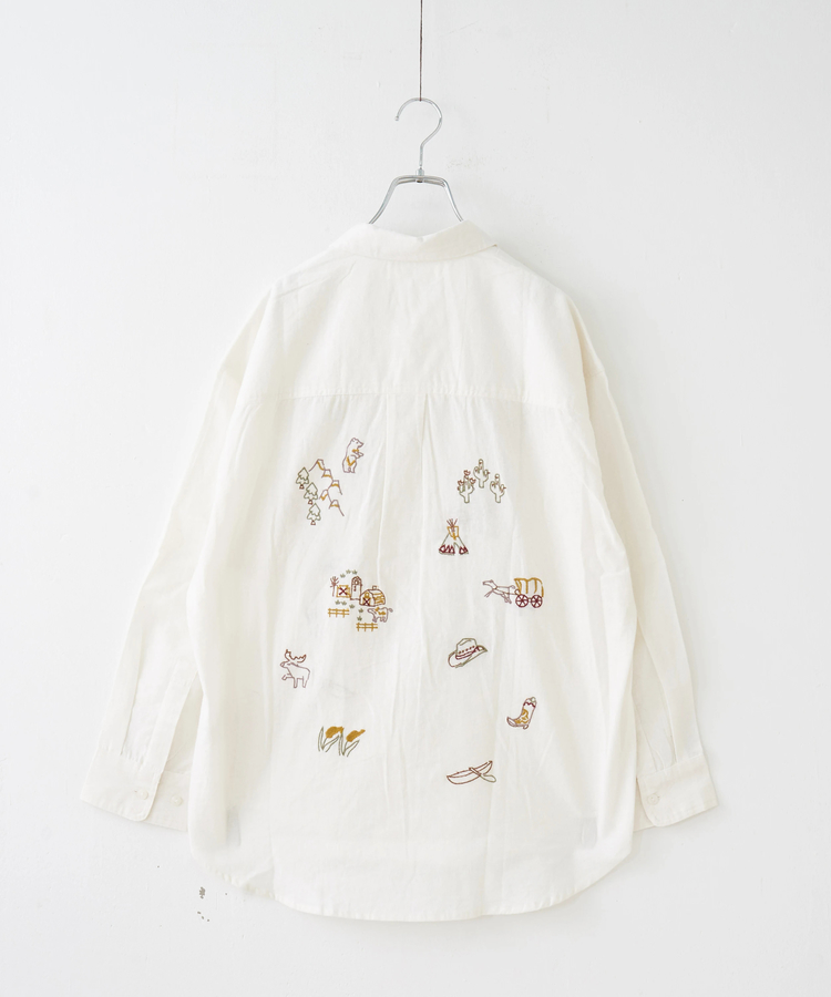 CUBE SUGAR(キューブシュガー) |【秋冬新作】インド 起毛 シーチング 刺繍 ビッグシャツ