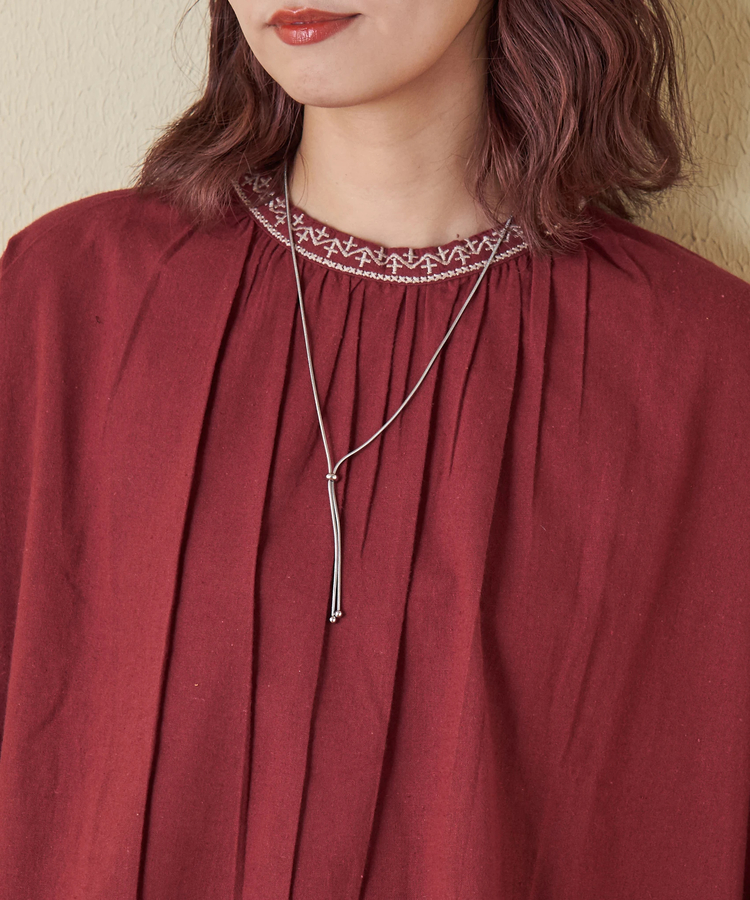 CUBE SUGAR(キューブシュガー) |【秋冬新作】インド 起毛 シーチング 刺繍 プルオーバー ブラウス