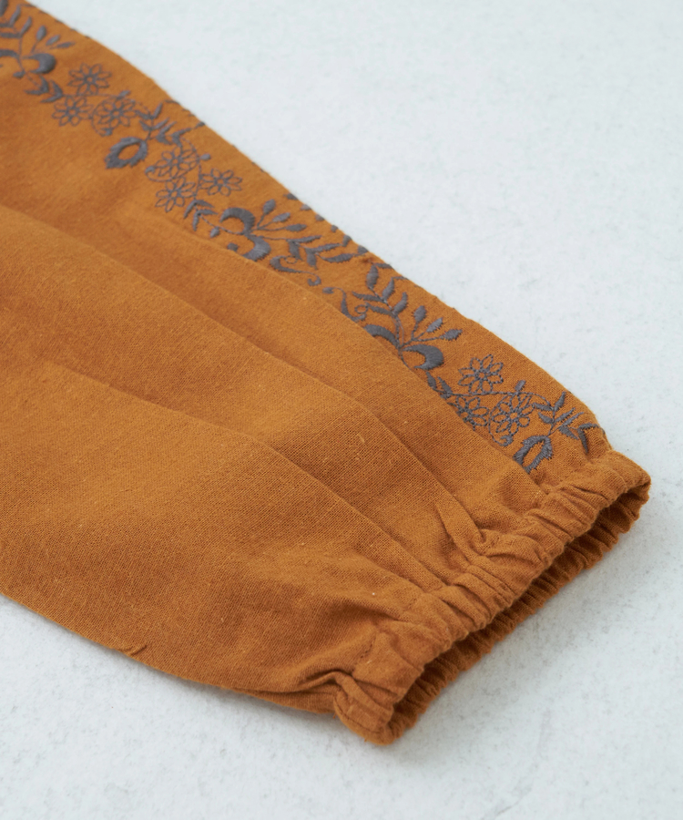 CUBE SUGAR(キューブシュガー) |【秋冬新作】インド 起毛 シーチング 刺繍 プルオーバー ブラウス