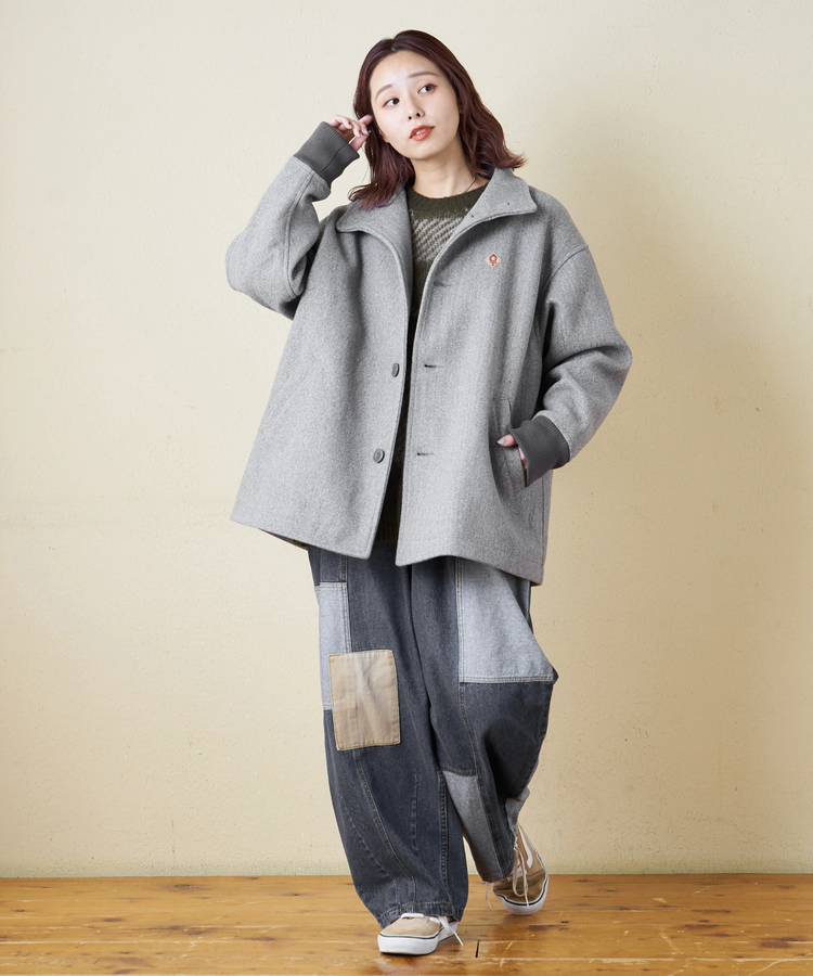 CUBE SUGAR(キューブシュガー) |【秋冬新作】ウールフィール スタンドカラー ジャケット