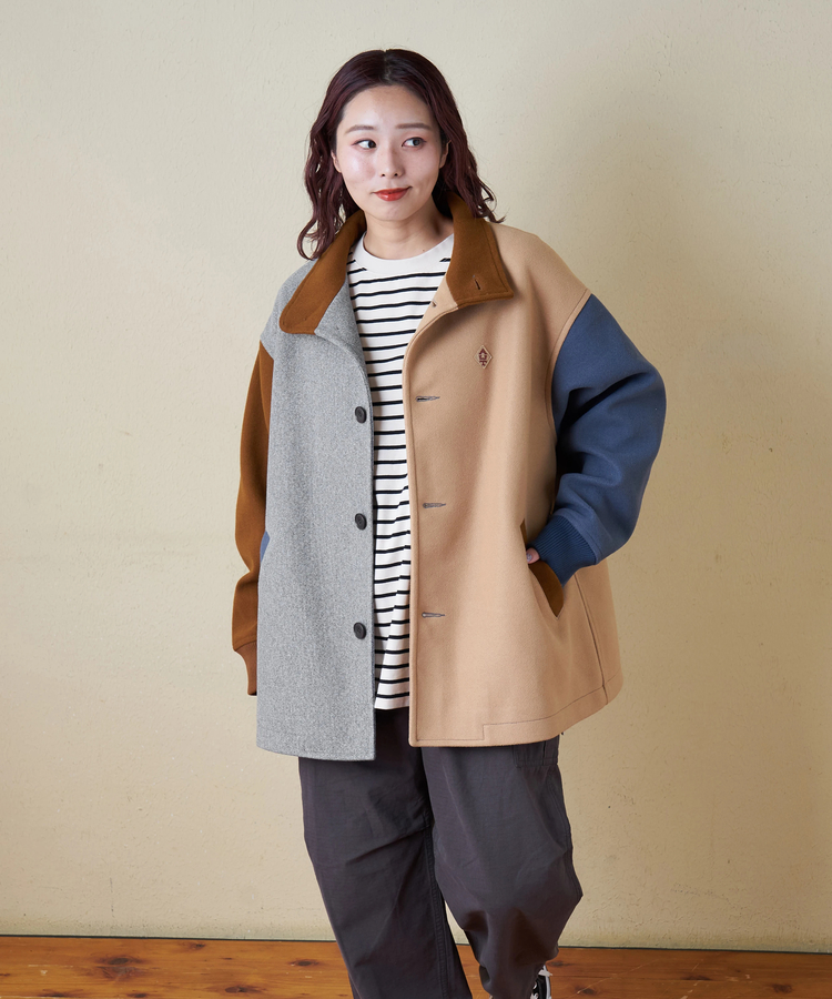 CUBE SUGAR(キューブシュガー) |【秋冬新作】ウールフィール スタンドカラー ジャケット