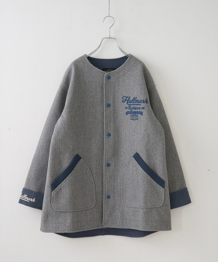 CUBE SUGAR(キューブシュガー) |【秋冬新作】ウールフィール 配色 ノーカラー ジャケット