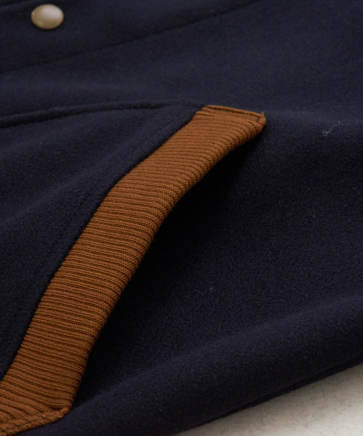 CUBE SUGAR(キューブシュガー) |【秋冬新作】ウールフィール 配色 ノーカラー ジャケット