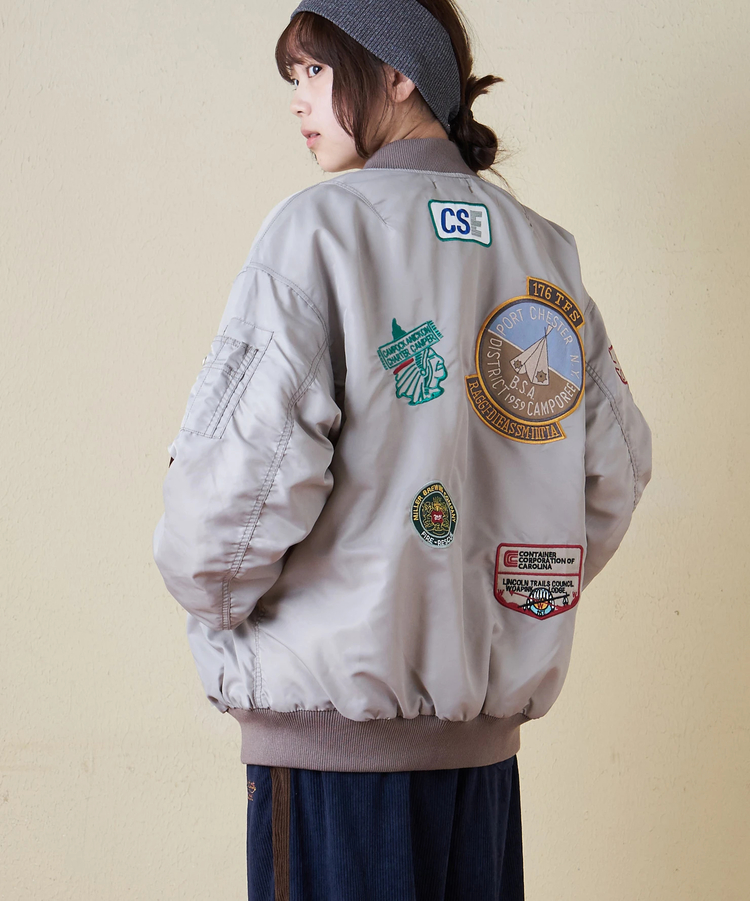 CUBE SUGAR(キューブシュガー) |【10/21販売】【秋新作】中綿 ナイロン ワッペン 刺繍 MA-1