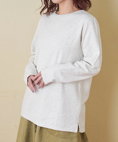 【秋冬新作】裏起毛 スムース 長袖 クルーネック インナー