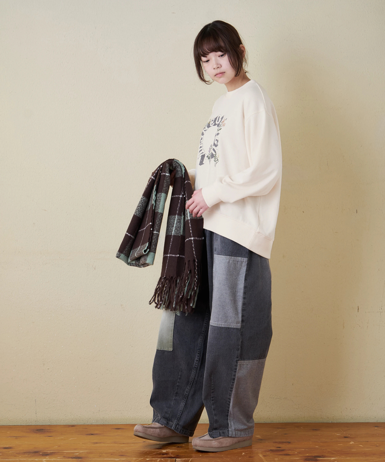 CUBE SUGAR(キューブシュガー) |【秋冬新作】TC裏毛 プリント × 刺繍 プルオーバー スウェット