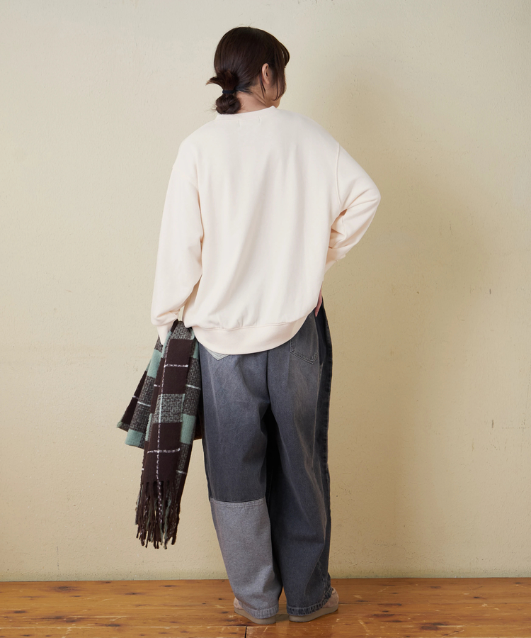 CUBE SUGAR(キューブシュガー) |【秋冬新作】TC裏毛 プリント × 刺繍 プルオーバー スウェット