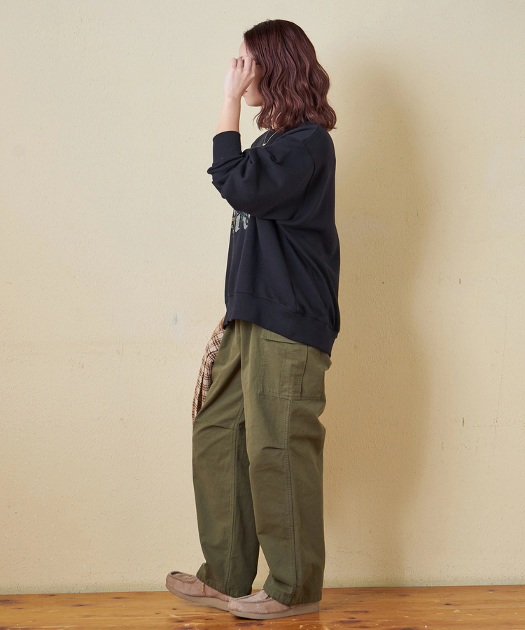 CUBE SUGAR(キューブシュガー) |【秋冬新作】TC裏毛 プリント × 刺繍 プルオーバー スウェット