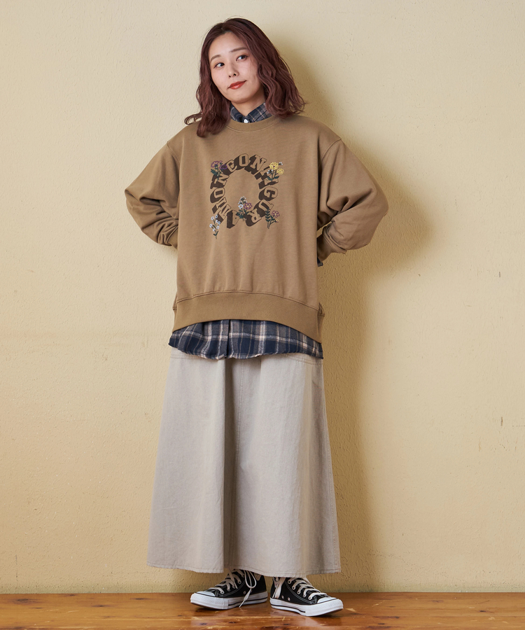 CUBE SUGAR(キューブシュガー) |【秋冬新作】TC裏毛 プリント × 刺繍 プルオーバー スウェット