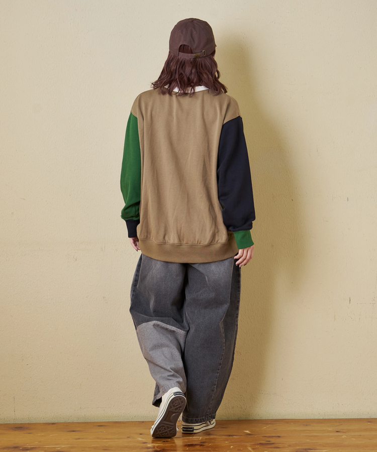 CUBE SUGAR(キューブシュガー) |【秋冬新作】TC裏毛 プリント × 刺繍 プルオーバー スウェット