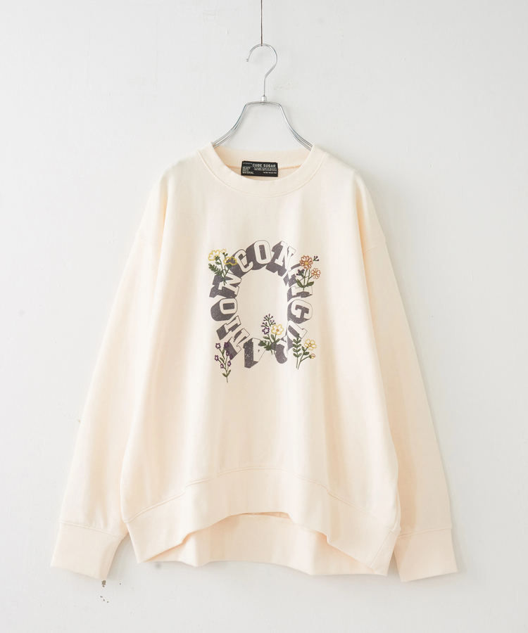 CUBE SUGAR(キューブシュガー) |【秋冬新作】TC裏毛 プリント × 刺繍 プルオーバー スウェット