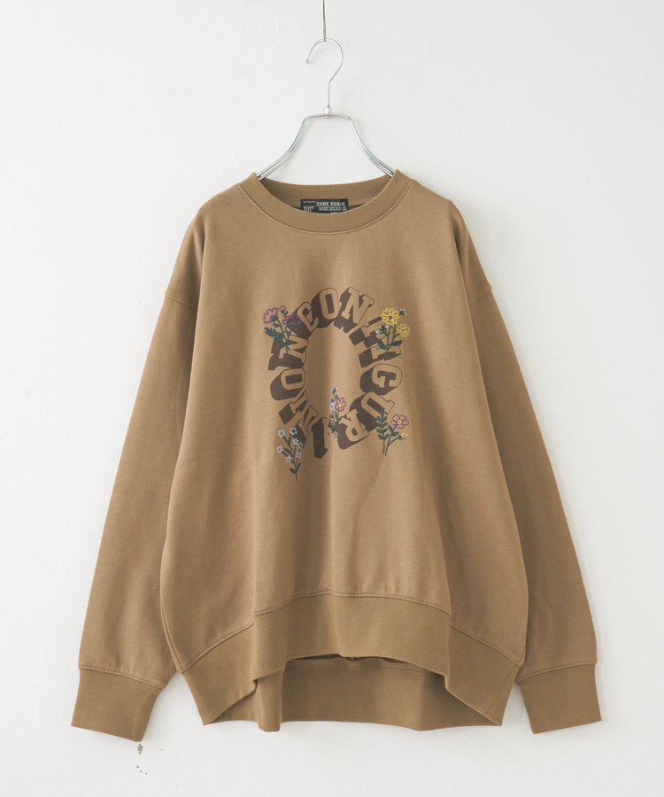 CUBE SUGAR(キューブシュガー) |【秋冬新作】TC裏毛 プリント × 刺繍 プルオーバー スウェット