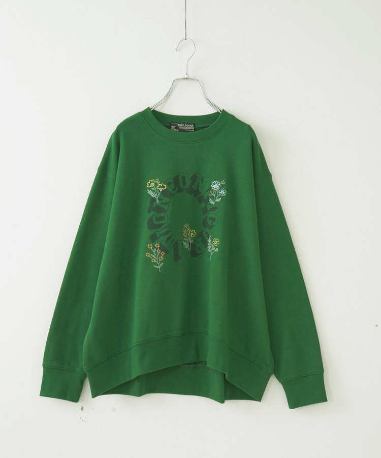 CUBE SUGAR(キューブシュガー) |【秋冬新作】TC裏毛 プリント × 刺繍 プルオーバー スウェット