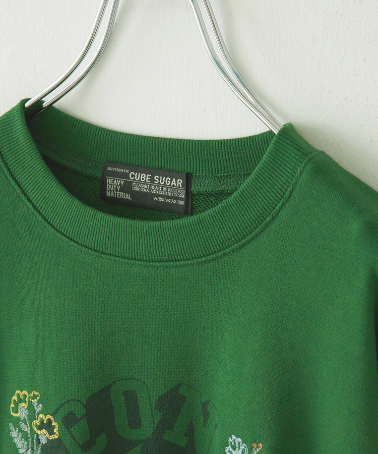 CUBE SUGAR(キューブシュガー) |【秋冬新作】TC裏毛 プリント × 刺繍 プルオーバー スウェット