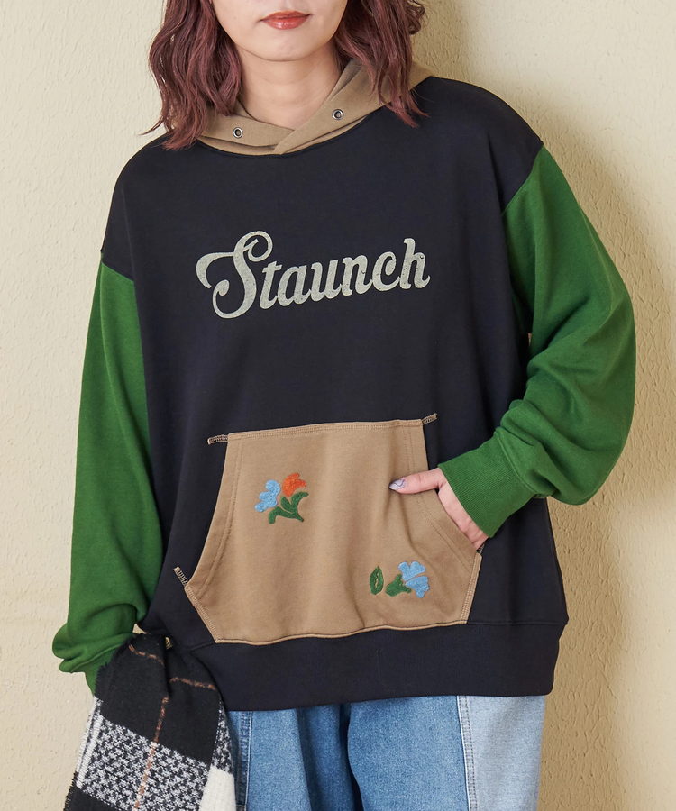 CUBE SUGAR(キューブシュガー) |【秋冬新作】TC裏毛 プリント × 刺繍 スウェット プルオーバー パーカー