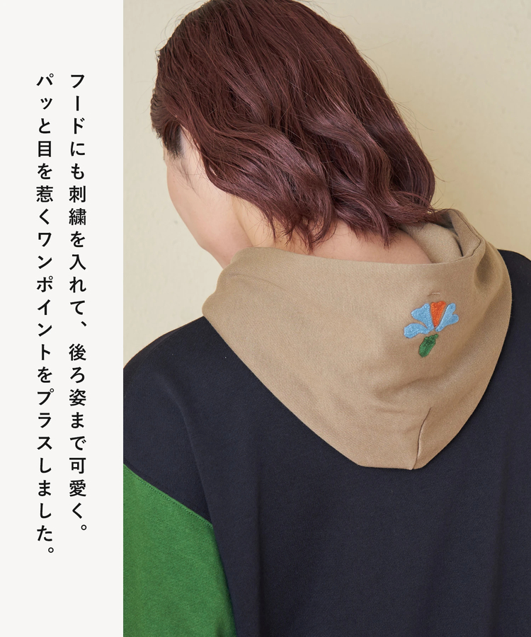 CUBE SUGAR(キューブシュガー) |【秋冬新作】TC裏毛 プリント × 刺繍 スウェット プルオーバー パーカー