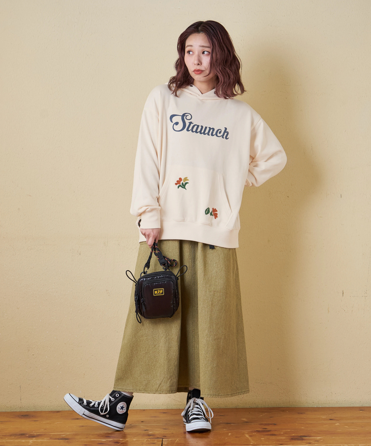 CUBE SUGAR(キューブシュガー) |【秋冬新作】TC裏毛 プリント × 刺繍 スウェット プルオーバー パーカー