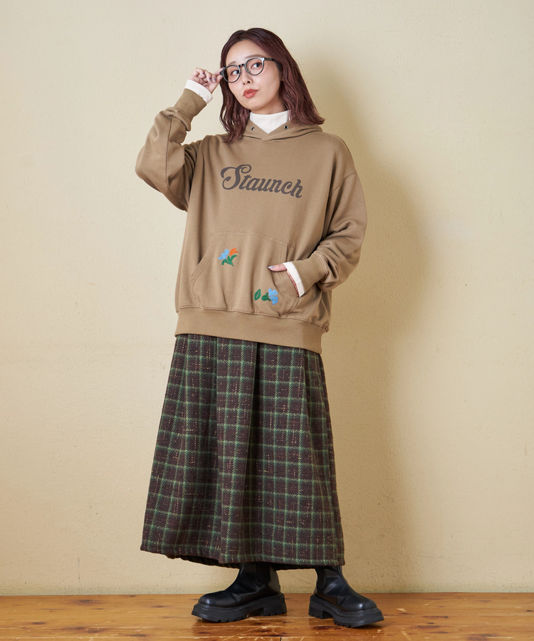 CUBE SUGAR(キューブシュガー) |【秋冬新作】TC裏毛 プリント × 刺繍 スウェット プルオーバー パーカー