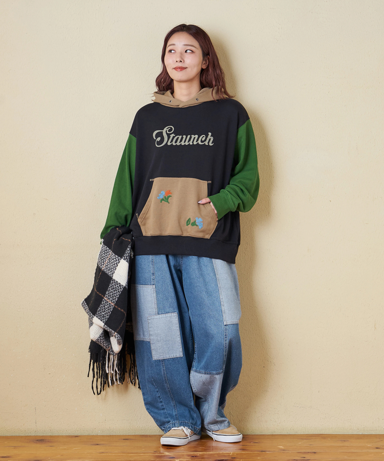 CUBE SUGAR(キューブシュガー) |【秋冬新作】TC裏毛 プリント × 刺繍 スウェット プルオーバー パーカー