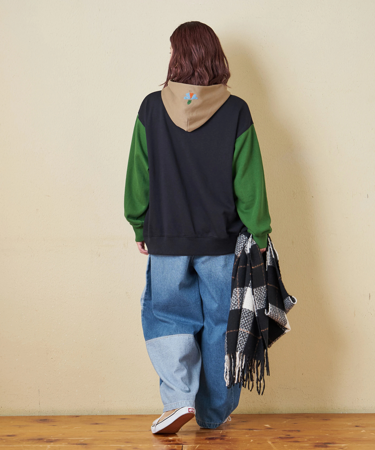 CUBE SUGAR(キューブシュガー) |【秋冬新作】TC裏毛 プリント × 刺繍 スウェット プルオーバー パーカー