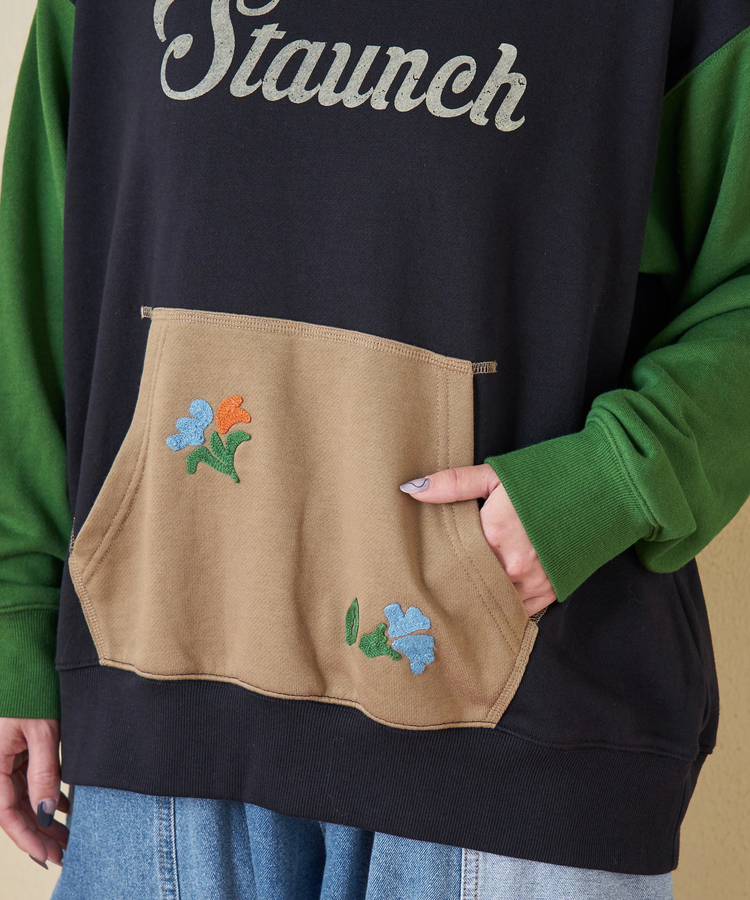 CUBE SUGAR(キューブシュガー) |【秋冬新作】TC裏毛 プリント × 刺繍 スウェット プルオーバー パーカー