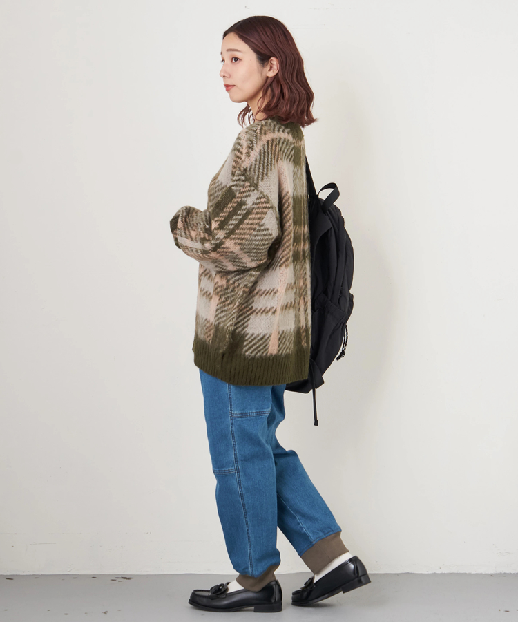 CUBE SUGAR(キューブシュガー) |【秋冬新作】モヘアタッチ ニット ジャガード チェック柄 プルオーバー