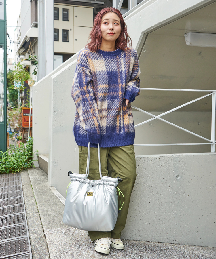 CUBE SUGAR(キューブシュガー) |【秋冬新作】モヘアタッチ ニット ジャガード チェック柄 プルオーバー