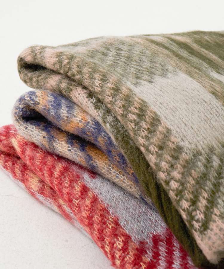 CUBE SUGAR(キューブシュガー) |【秋冬新作】モヘアタッチ ニット ジャガード チェック柄 プルオーバー