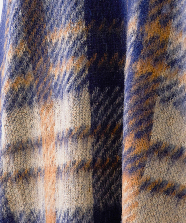 CUBE SUGAR(キューブシュガー) |【秋冬新作】モヘアタッチ ニット ジャガード チェック柄 プルオーバー