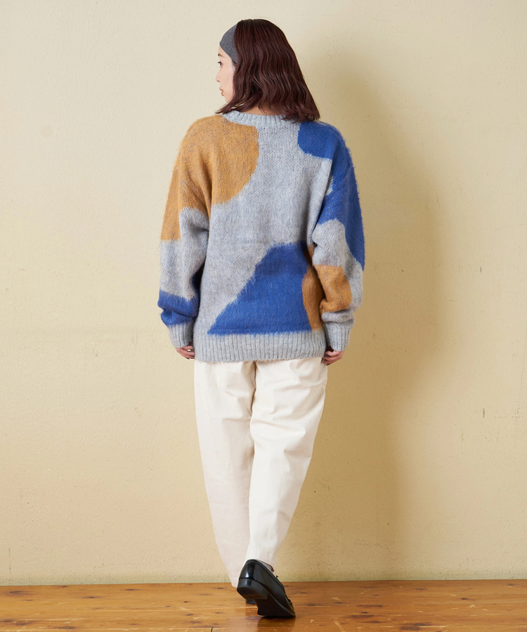 CUBE SUGAR(キューブシュガー) |【秋冬新作】モヘアタッチ ニット ジャガード マーブル柄 プルオーバー