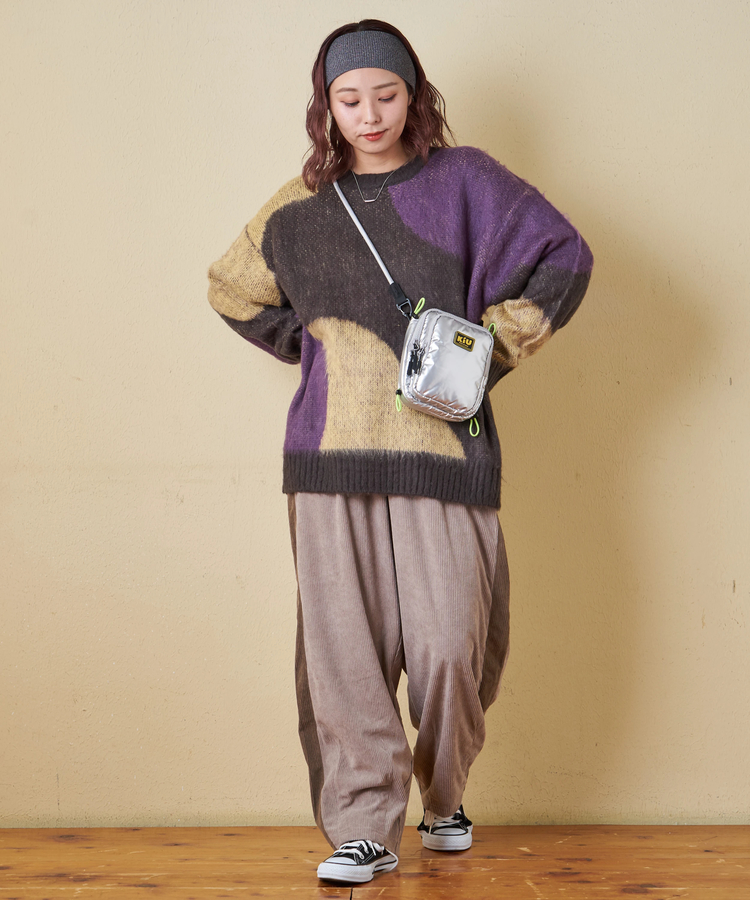 CUBE SUGAR(キューブシュガー) |【秋冬新作】モヘアタッチ ニット ジャガード マーブル柄 プルオーバー