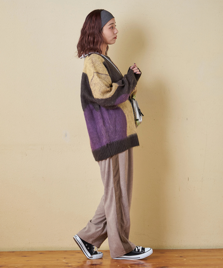 CUBE SUGAR(キューブシュガー) |【秋冬新作】モヘアタッチ ニット ジャガード マーブル柄 プルオーバー