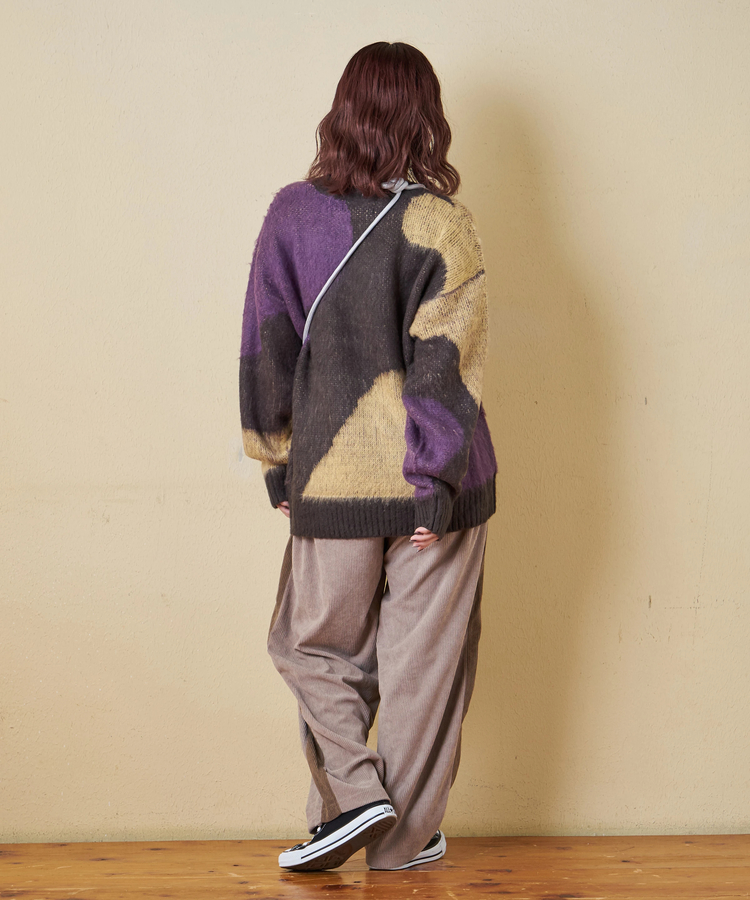 CUBE SUGAR(キューブシュガー) |【秋冬新作】モヘアタッチ ニット ジャガード マーブル柄 プルオーバー