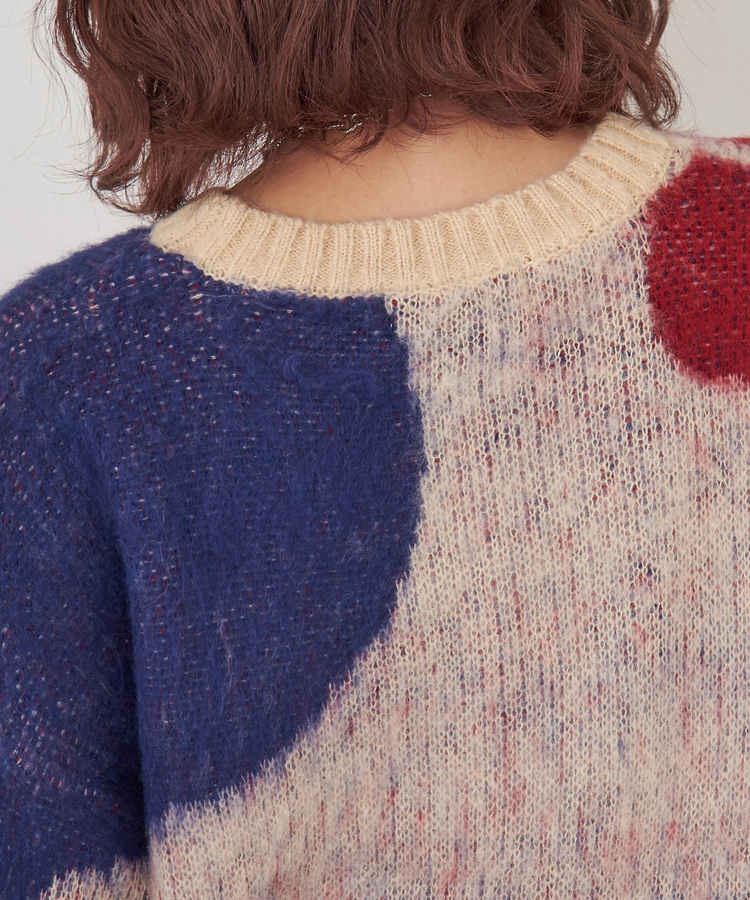 CUBE SUGAR(キューブシュガー) |【秋冬新作】モヘアタッチ ニット ジャガード マーブル柄 プルオーバー