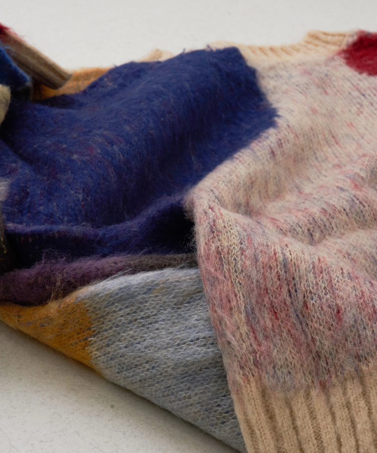 CUBE SUGAR(キューブシュガー) |【秋冬新作】モヘアタッチ ニット ジャガード マーブル柄 プルオーバー