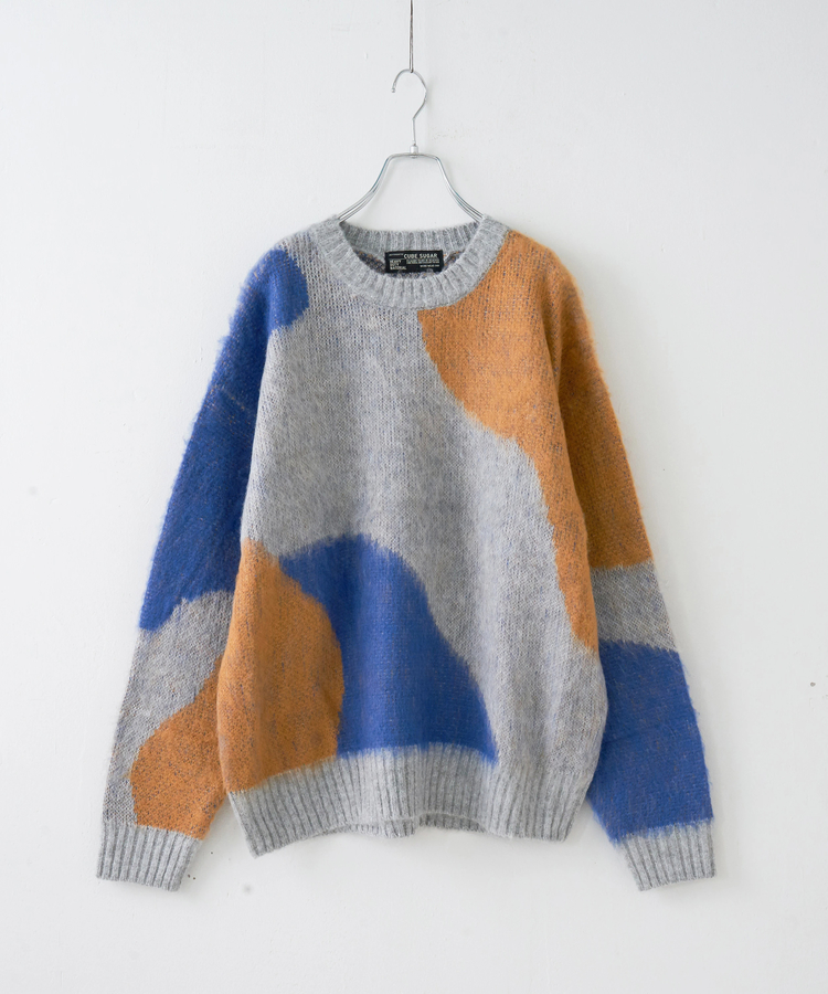 CUBE SUGAR(キューブシュガー) |【秋冬新作】モヘアタッチ ニット ジャガード マーブル柄 プルオーバー