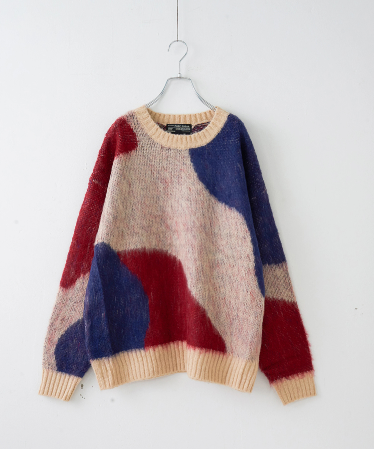 CUBE SUGAR(キューブシュガー) |【秋冬新作】モヘアタッチ ニット ジャガード マーブル柄 プルオーバー
