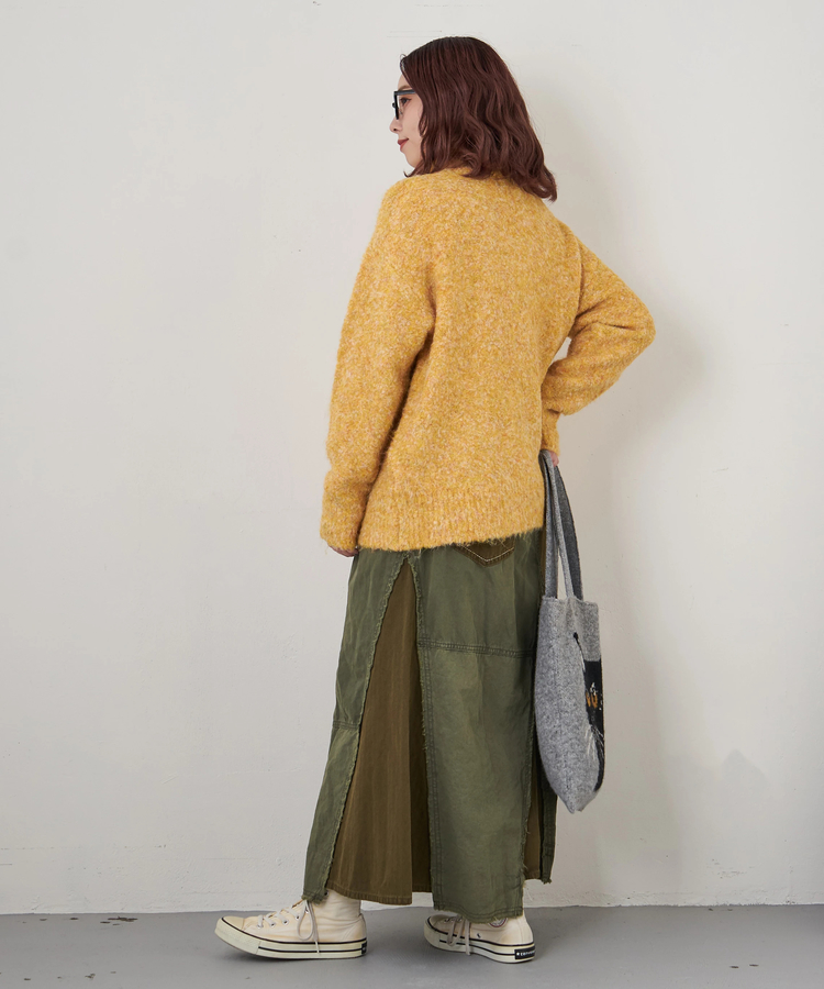 CUBE SUGAR(キューブシュガー) |【秋冬新作】1/4.6ループヤーン ハーフジップ プルオーバー ニット