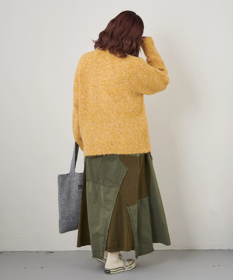 CUBE SUGAR(キューブシュガー) |【秋冬新作】1/4.6ループヤーン ハーフジップ プルオーバー ニット