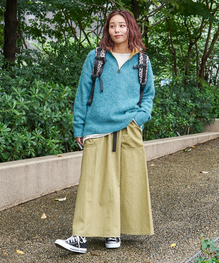 CUBE SUGAR(キューブシュガー) |【秋冬新作】1/4.6ループヤーン ハーフジップ プルオーバー ニット