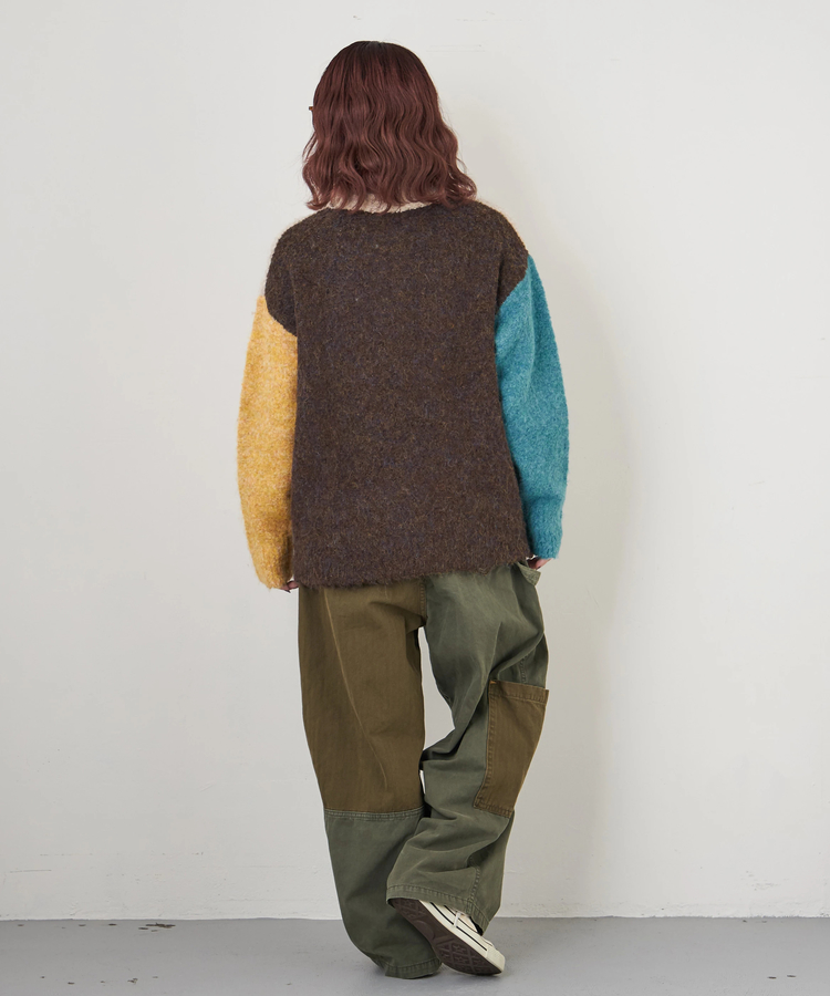 CUBE SUGAR(キューブシュガー) |【秋冬新作】1/4.6ループヤーン ハーフジップ プルオーバー ニット