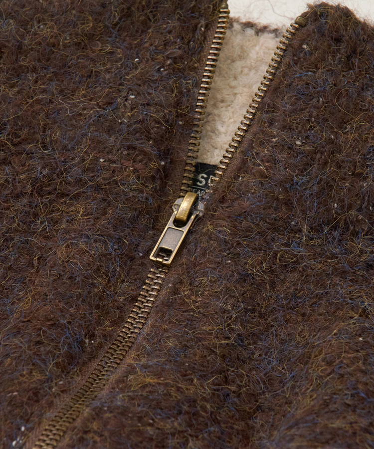 CUBE SUGAR(キューブシュガー) |【秋冬新作】1/4.6ループヤーン ハーフジップ プルオーバー ニット