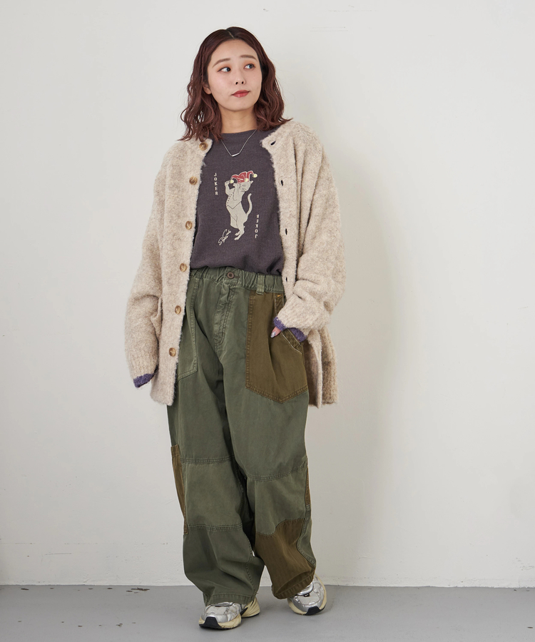 CUBE SUGAR(キューブシュガー) |【秋冬新作】1/4.6ループヤーン ニット クルーネック カーディガン