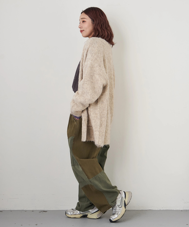 CUBE SUGAR(キューブシュガー) |【秋冬新作】1/4.6ループヤーン ニット クルーネック カーディガン