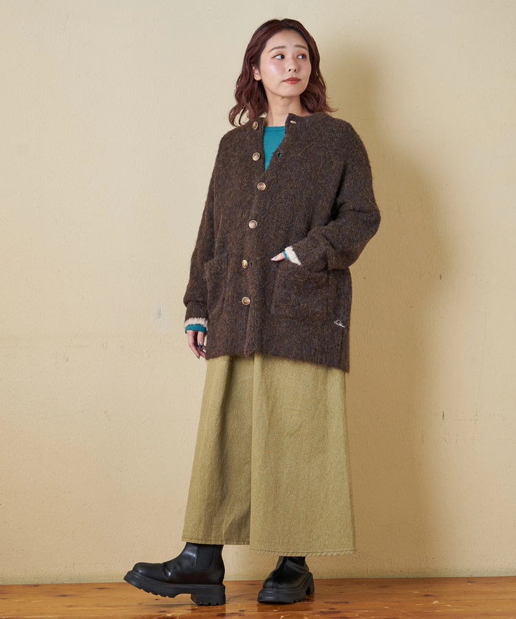 CUBE SUGAR(キューブシュガー) |【秋冬新作】1/4.6ループヤーン ニット クルーネック カーディガン