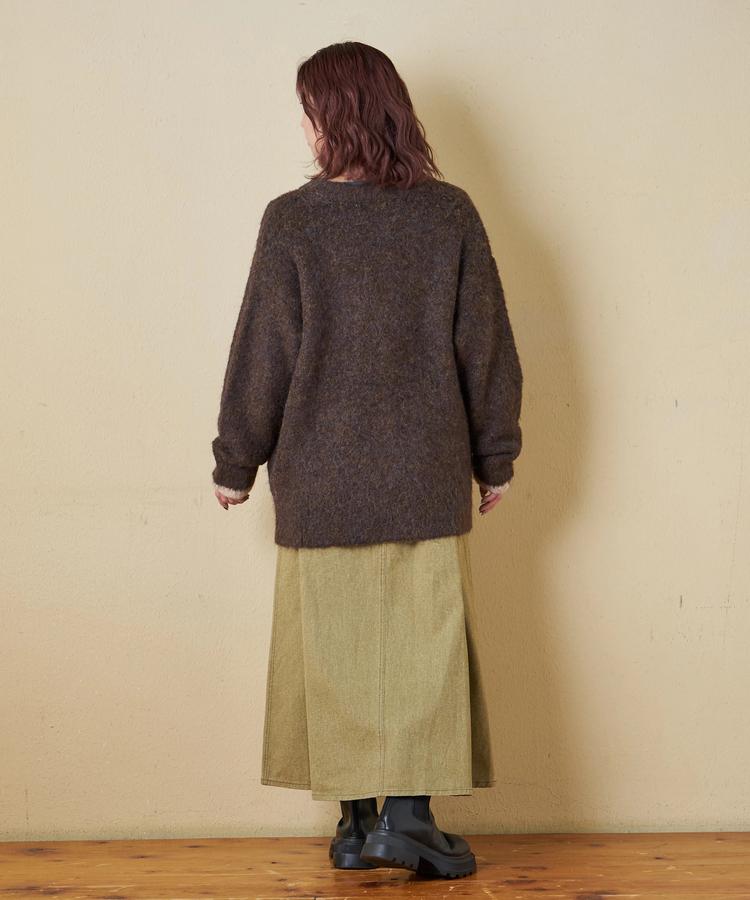 CUBE SUGAR(キューブシュガー) |【秋冬新作】1/4.6ループヤーン ニット クルーネック カーディガン