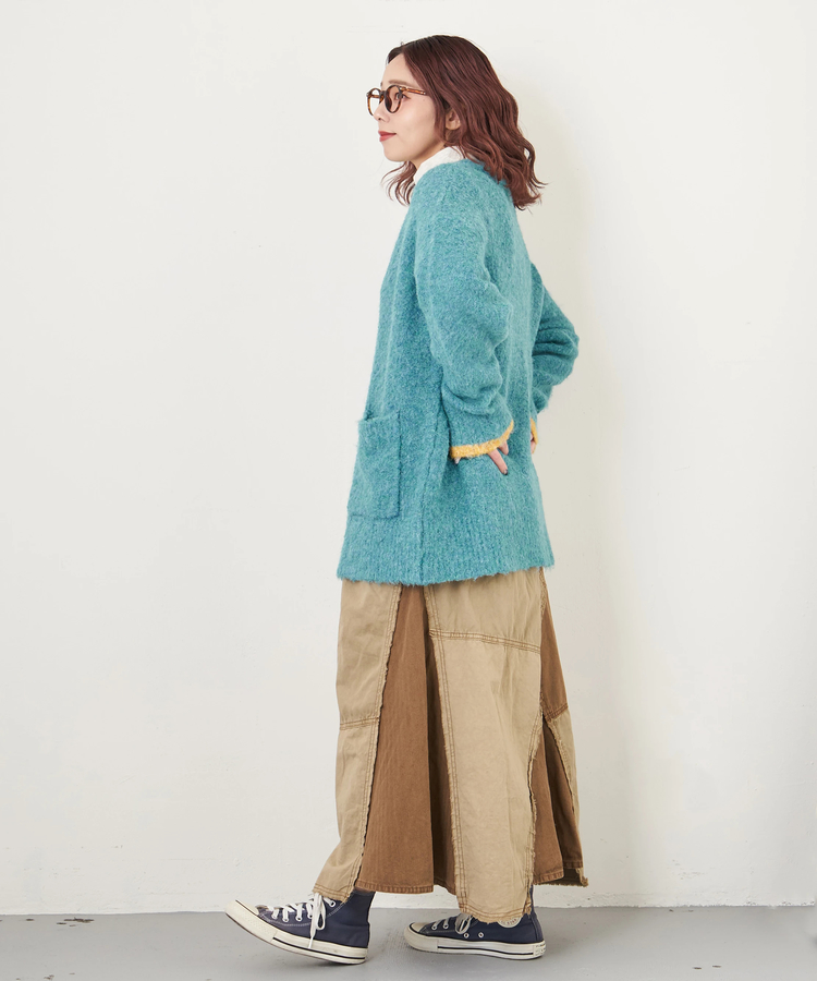 CUBE SUGAR(キューブシュガー) |【秋冬新作】1/4.6ループヤーン ニット クルーネック カーディガン