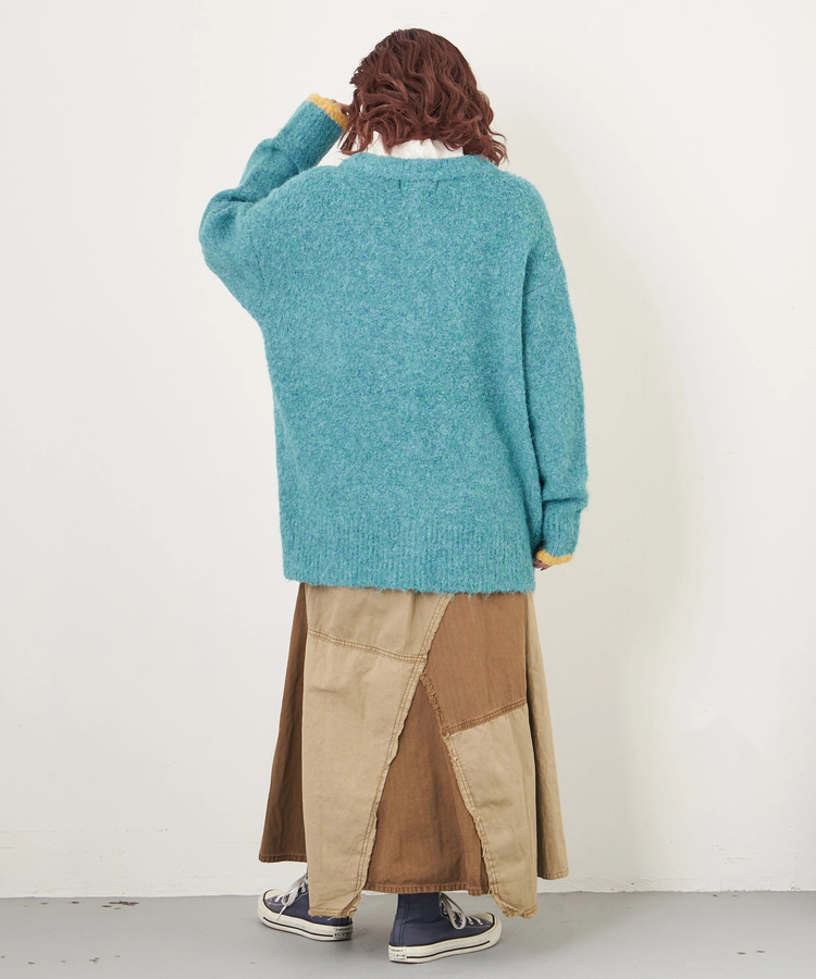 CUBE SUGAR(キューブシュガー) |【秋冬新作】1/4.6ループヤーン ニット クルーネック カーディガン