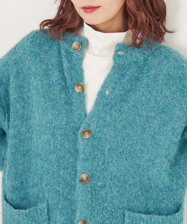 CUBE SUGAR(キューブシュガー) |【秋冬新作】1/4.6ループヤーン ニット クルーネック カーディガン