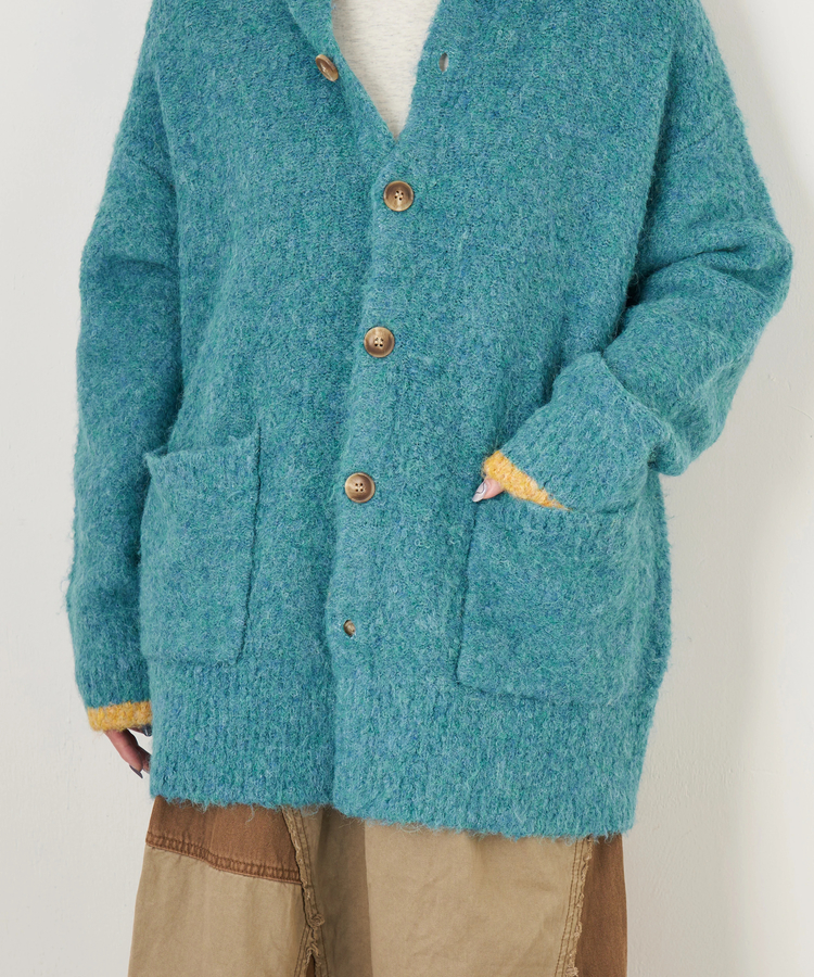 CUBE SUGAR(キューブシュガー) |【秋冬新作】1/4.6ループヤーン ニット クルーネック カーディガン